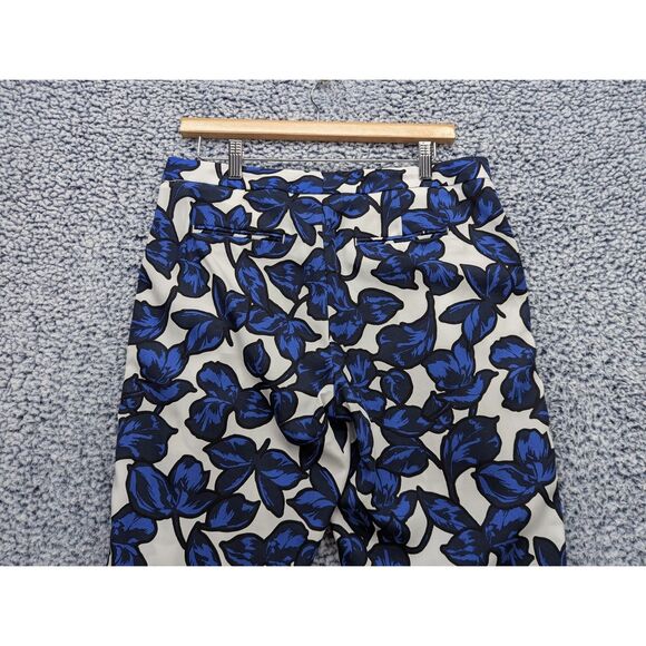 Banana Republic Floral Print Drapey Pants Size 8 Long Ankle Crop Colorful Blue - Picture 6 of 12